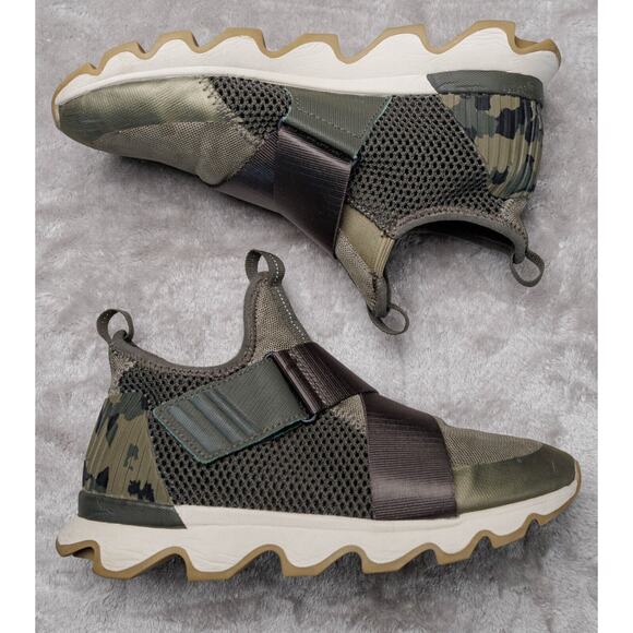 Sorel Kinetic Sneak Green Camo Hiking Sneakers Womens Size 8 EU 39 NL3569-365 - Picture 3 of 16